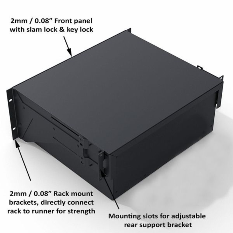 R2295-18-4UK lichtgewicht racklade met slot 4 HE 485mm