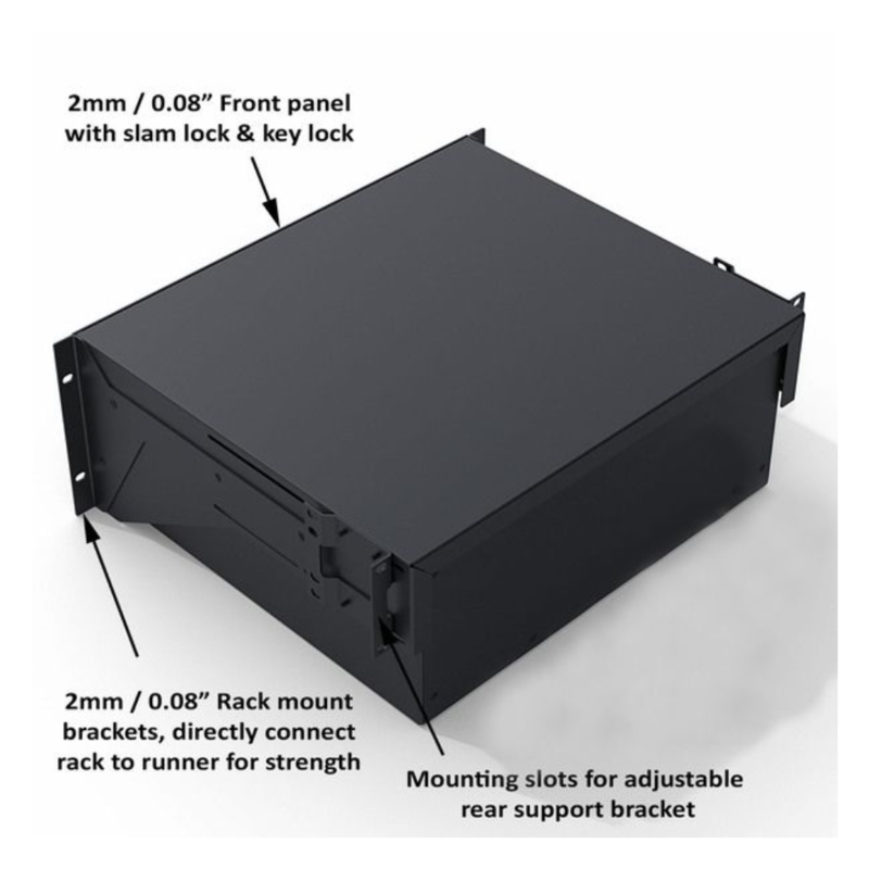 R2295-10-3UK lichtgewicht racklade met slot 3 HE 285mm