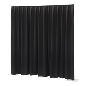 Wentex Pipe and drape doek 330x400cm zwart molton geplooid Wentex Pipe and drape doek 330x400cm zwart molton geplooid
