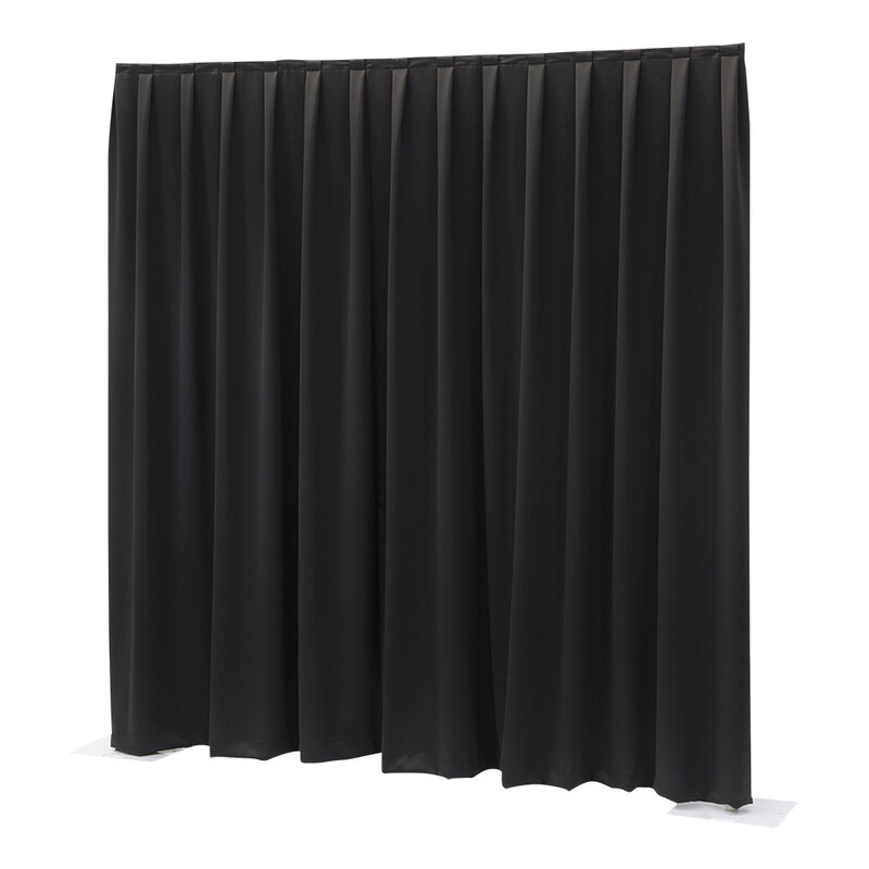 Pipe and drape doek 330x120cm zwart molton geplooid