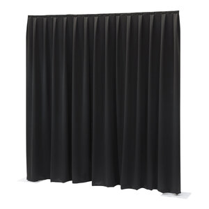 Wentex Pipe and drape doek 330x500cm medium gloss zwart geplooid Wentex Pipe and drape doek 330x500cm medium gloss zwart geplooid