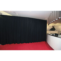 Pipe and drape doek 330x500cm medium gloss zwart geplooid