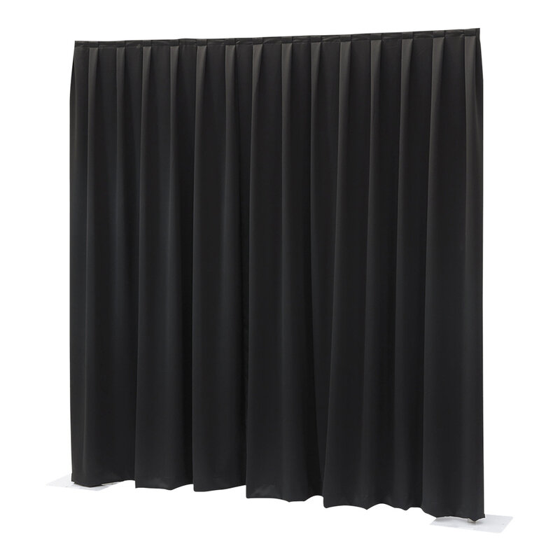 Pipe and drape doek 330x120cm medium gloss zwart geplooid