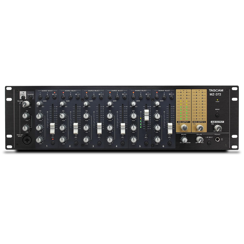 Tascam MZ-372 7-kanaals installatiemixer afbeelding