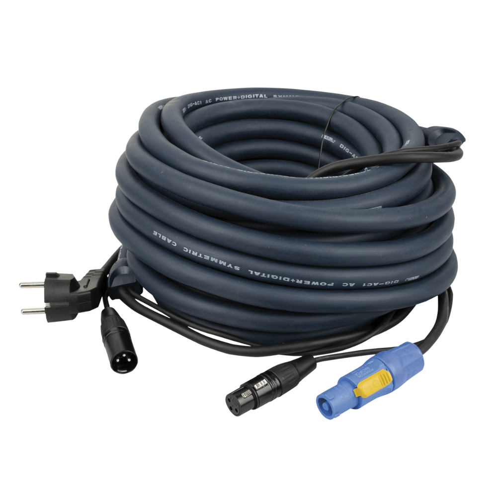 DAP Schuko en XLR male naar Powercon en XLR female kabel 10m afbeelding