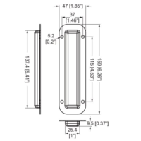 D9281 PennBrite Verzinkte inbouwhandvat 9,5 mm (diepte)