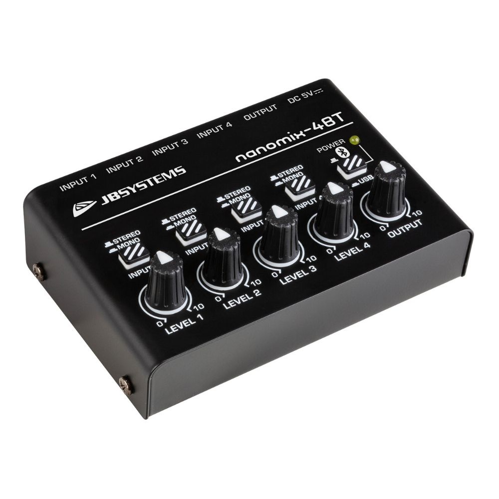 JB Systems NANOMIX-4BT 4-kanaals mixer / audio-interface / bluetooth-ontvanger afbeelding