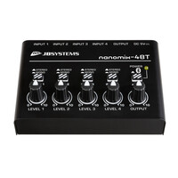 JB Systems NANOMIX-4BT 4-kanaals mixer / audio-interface / bluetooth-ontvanger NANOMIX-4BT 4-kanaals mixer / audio-interface / bluetooth-ontvanger