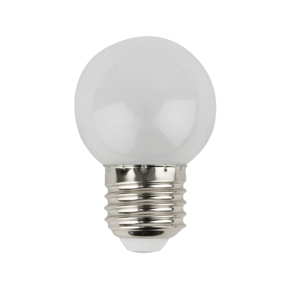 Showgear G45 E27 kunststof led-lamp voor prikkabel 1W wit afbeelding