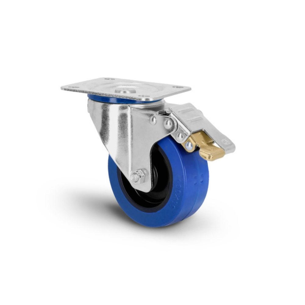 Adam Hall 372101 Zwenkwiel 100 mm met A/B-rem blauw afbeelding