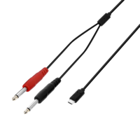 Adam Hall 3 STAR Audiokabel USB-C naar 2x 6.3 mm jack TS 3 m 3 STAR Audiokabel USB-C naar 2x 6.3 mm jack TS 3 m