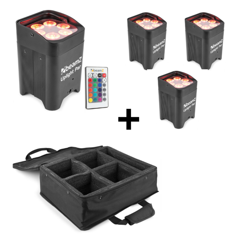 BeamZ 4x BBP96 Accu uplights + AC-460 flightbag 4x BBP96 Accu uplights + AC-460 flightbag