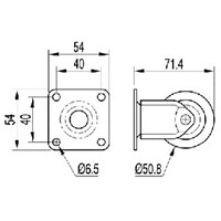 WG-5222 grijs bokwiel 50 mm