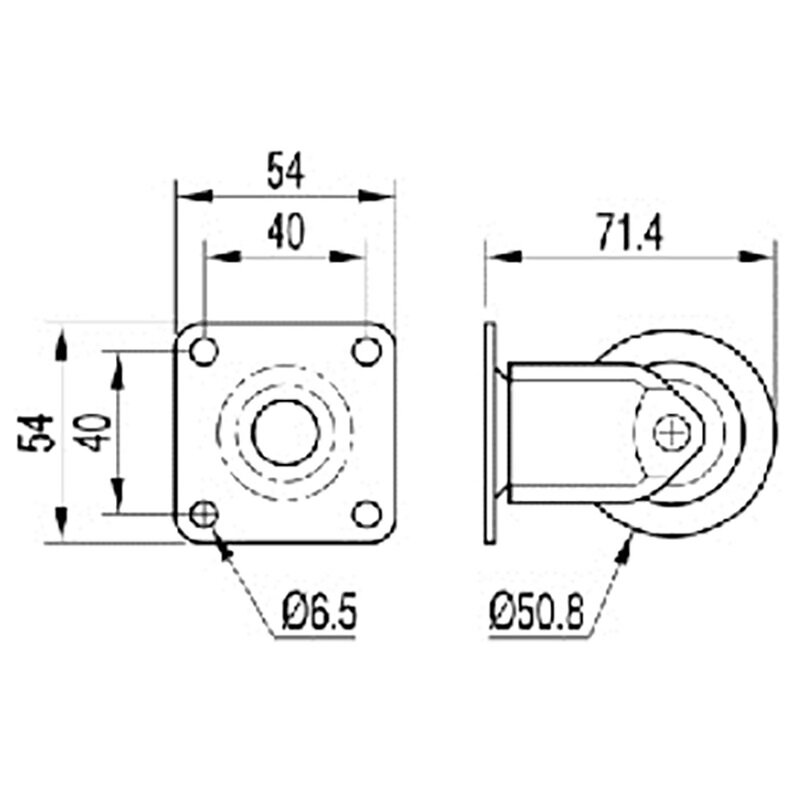 WG-5222 grijs bokwiel 50 mm