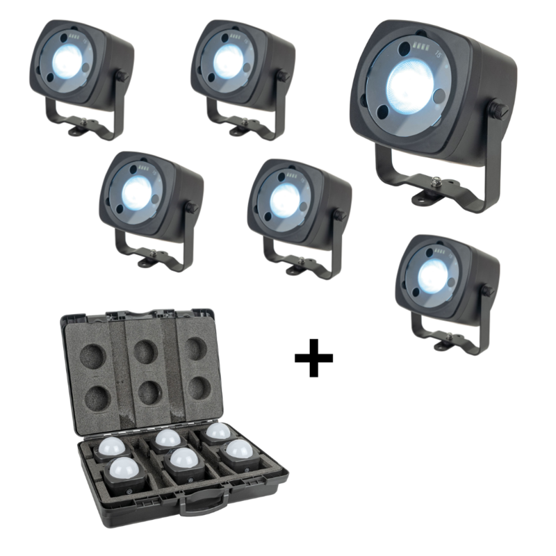 Showtec 6x Event Dot 15 + flightcase 6x Event Dot 15 + flightcase