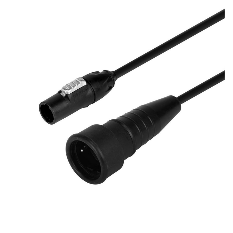 PowerCON True1 male naar Schuko female stroomkabel 0,5m