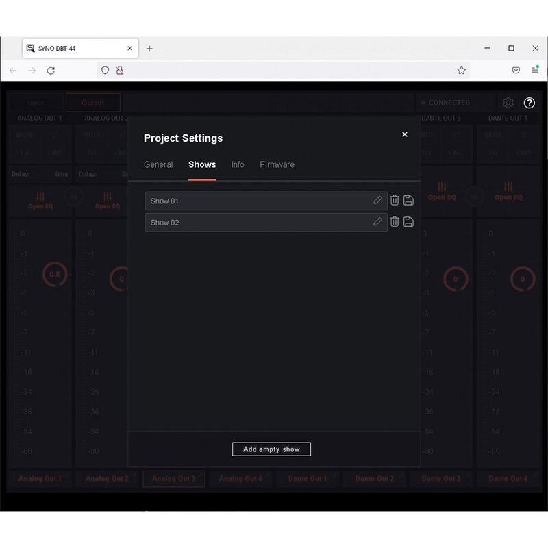 DBI-04 Analoge Dante netwerkaudiobrug met AES67