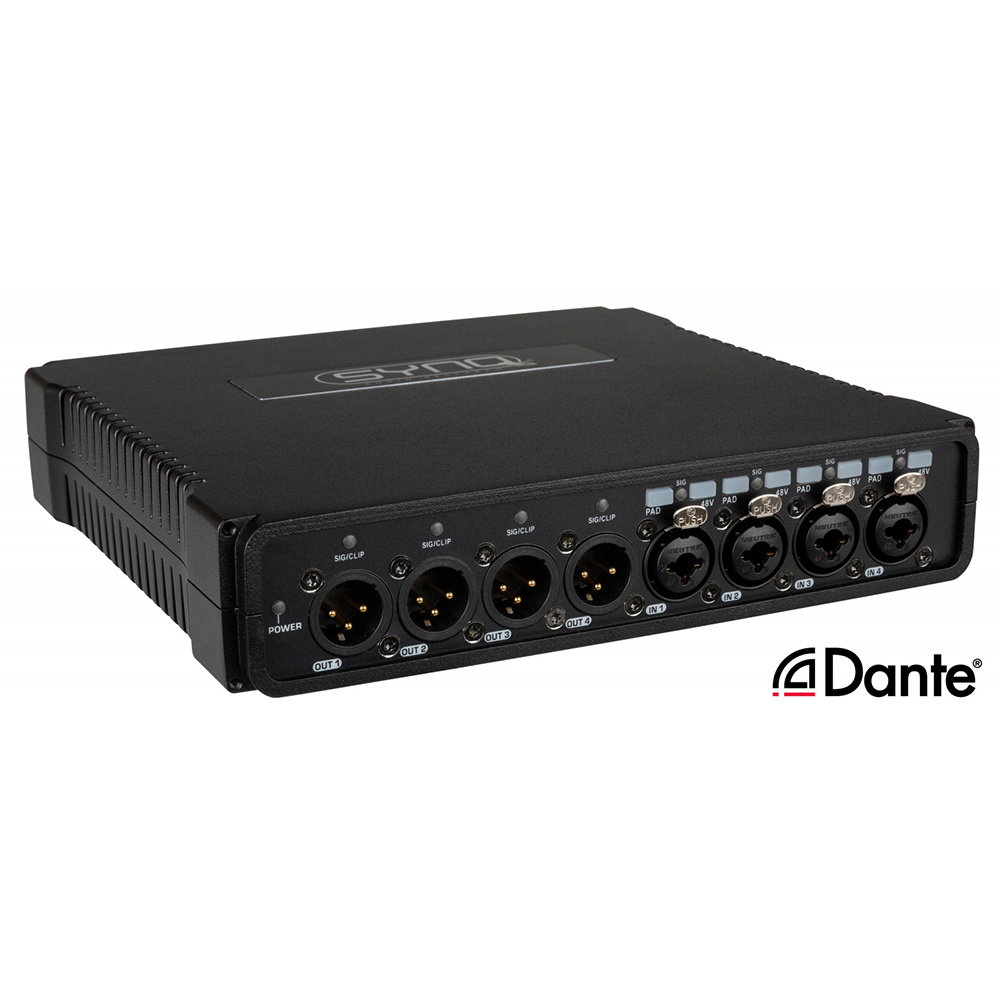 Synq DBT-44 Analoge Dante netwerkaudiobrug met AES67