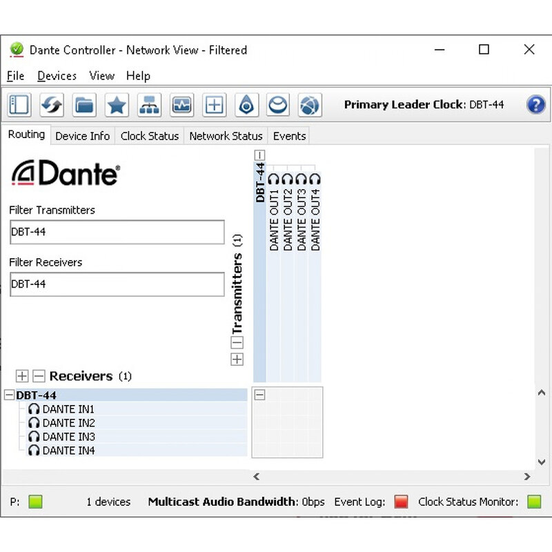 DBT-44 Analoge Dante netwerkaudiobrug met AES67