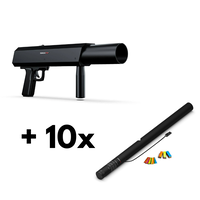 MagicFX Deejay Shotgun confettishooter + 10x Electric Confetti Cannon 80cm multicolour Deejay Shotgun confettishooter + 10x Electric Confetti Cannon 80cm multicolour