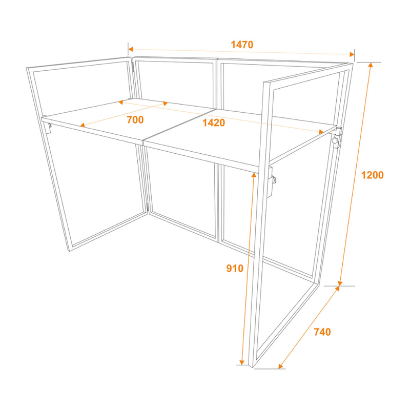 Omnitronic Opvouwbare DJ booth met cover Opvouwbare DJ booth met cover