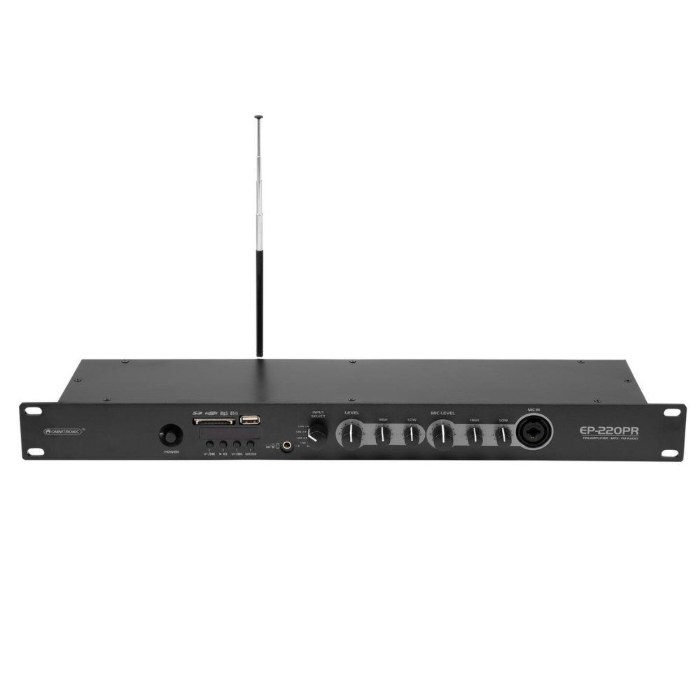 Omnitronic EP-220PR Mediaspeler met BT & FM 1HE afbeelding