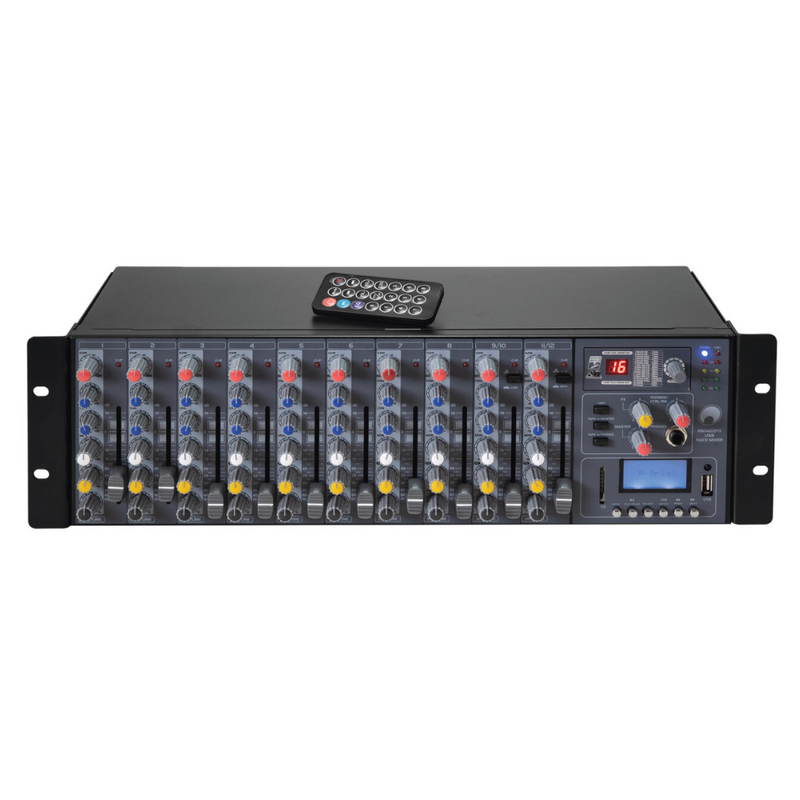 Omnitronic RM-1422FX 12-kanaals rackmixer met USB, DSP-FX & MP3 RM-1422FX 12-kanaals rackmixer met USB, DSP-FX & MP3