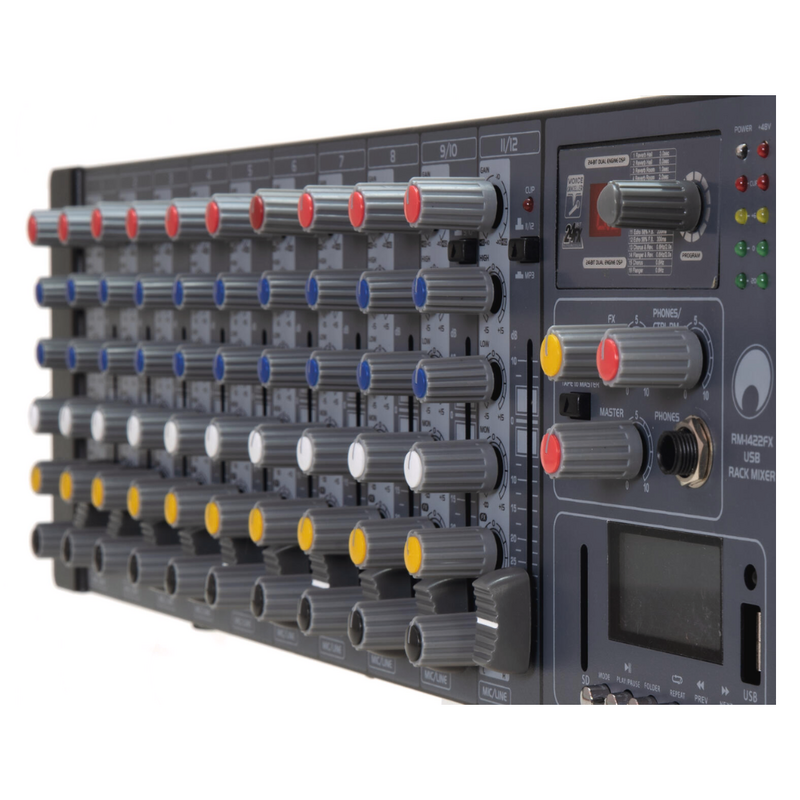 Omnitronic RM-1422FX 12-kanaals rackmixer met USB, DSP-FX & MP3 RM-1422FX 12-kanaals rackmixer met USB, DSP-FX & MP3