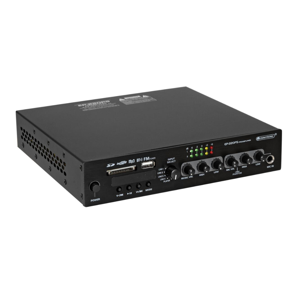 Omnitronic EP-220PS Mediaspeler met BT & FM 1HE afbeelding