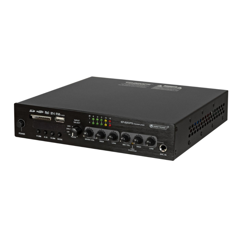 Omnitronic EP-220PS Mediaspeler met BT & FM 1HE EP-220PS Mediaspeler met BT & FM 1HE