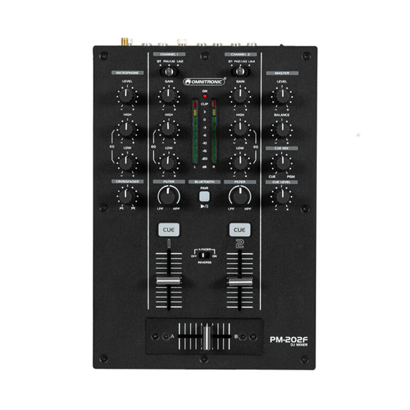 PM-202F 2-kanaals dj-mixer met filter en Bluetooth