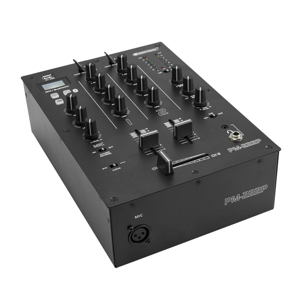 Omnitronic PM-222P 2-kanaals dj-mixer met Bluetooth en MP3 speler afbeelding