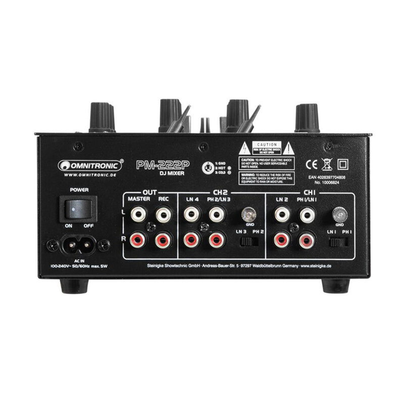 PM-222P 2-kanaals dj-mixer met Bluetooth en MP3 speler