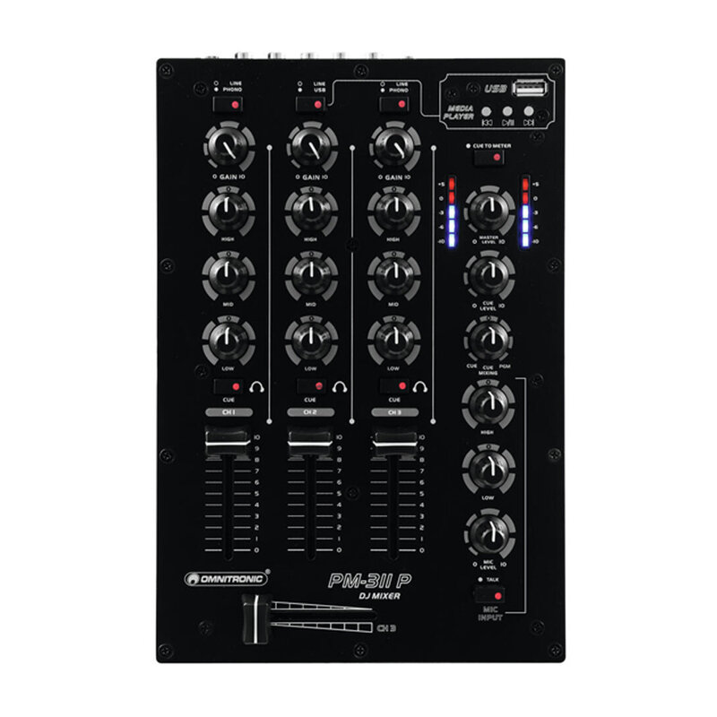 PM-311P 3-kanaals dj-mixer met MP3 speler