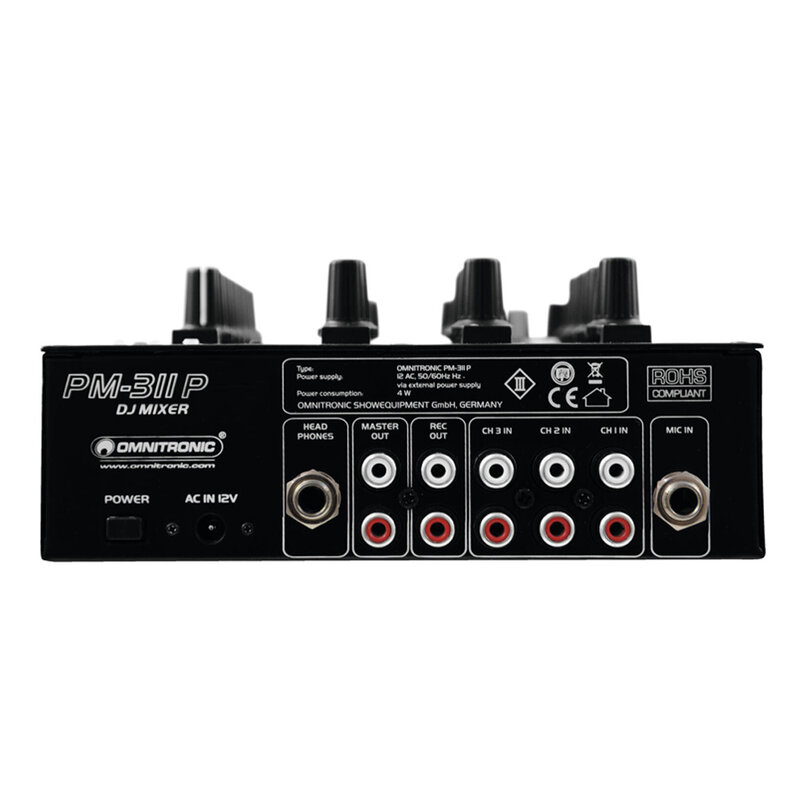 PM-311P 3-kanaals dj-mixer met MP3 speler