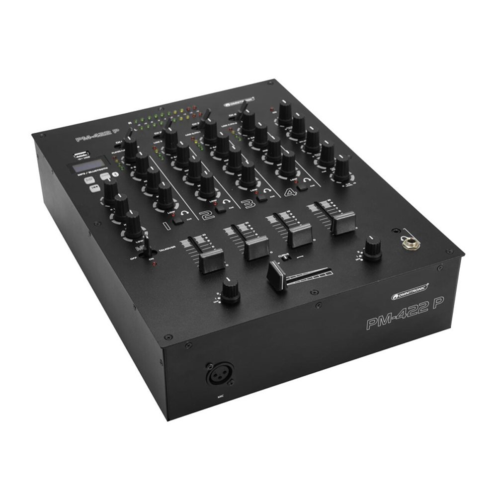 Omnitronic PM-422P 4-kanaals dj-mixer met Bluetooth en MP3 speler afbeelding