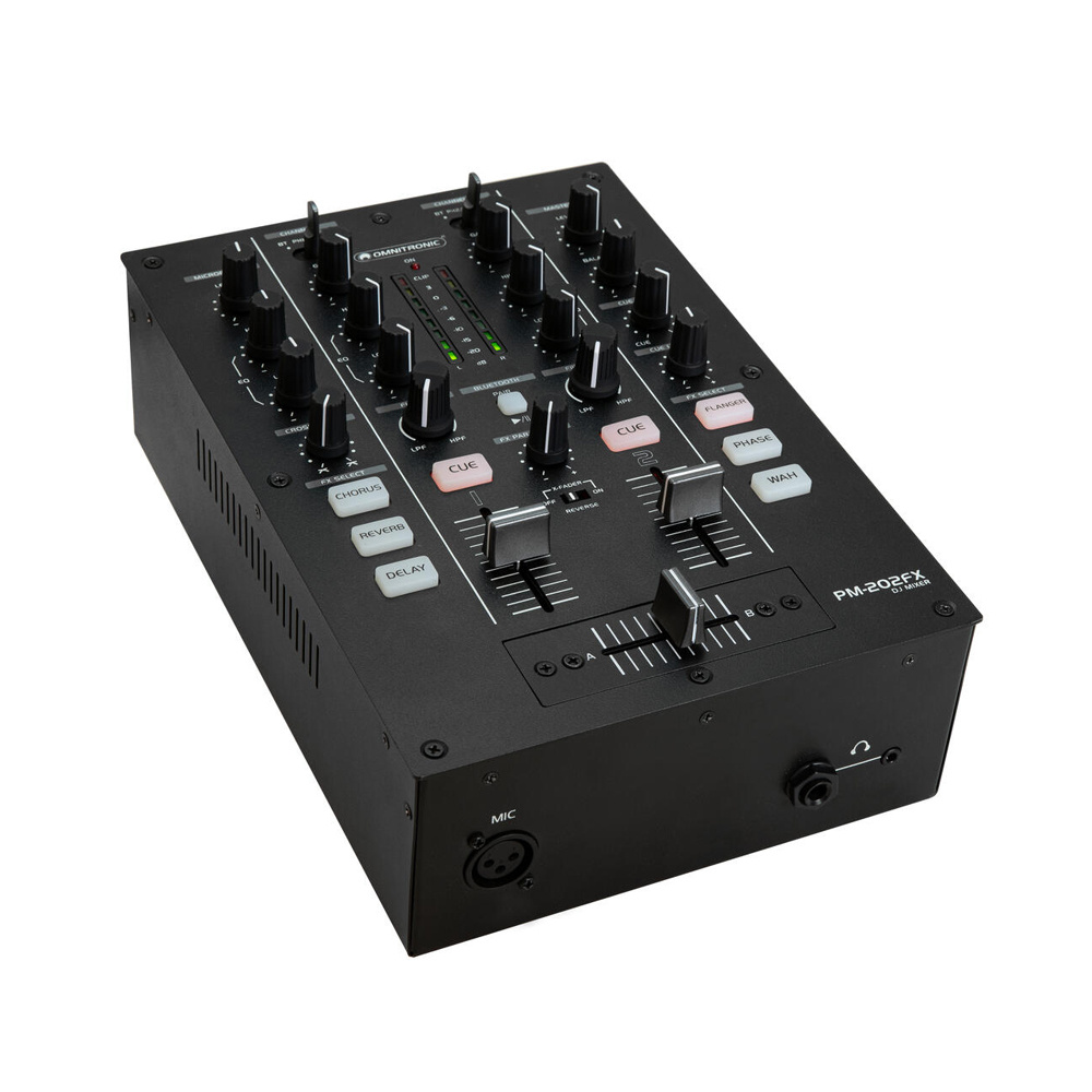 Omnitronic PM-202FX 2-kanaals dj-mixer met filter, FX en Bluetooth afbeelding