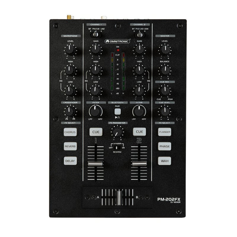 PM-202FX 2-kanaals dj-mixer met filter, FX en Bluetooth