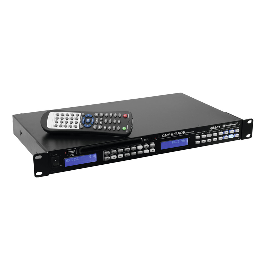 Omnitronic DMP-103RDS mediaspeler met FM RDS en USB afbeelding