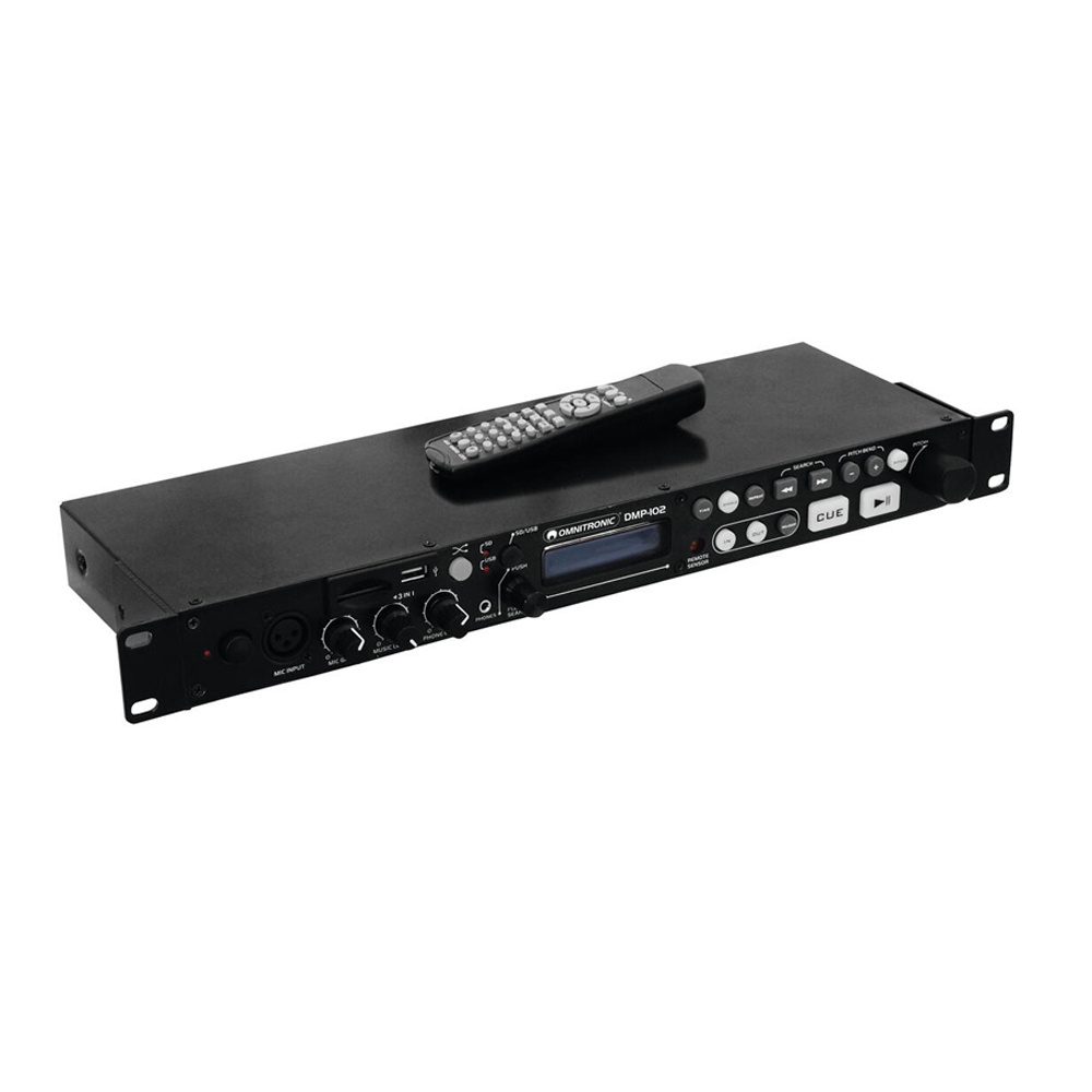 Omnitronic DMP-102 MP3 speler voor SDHC/MMC en USB met afstandsbediening afbeelding