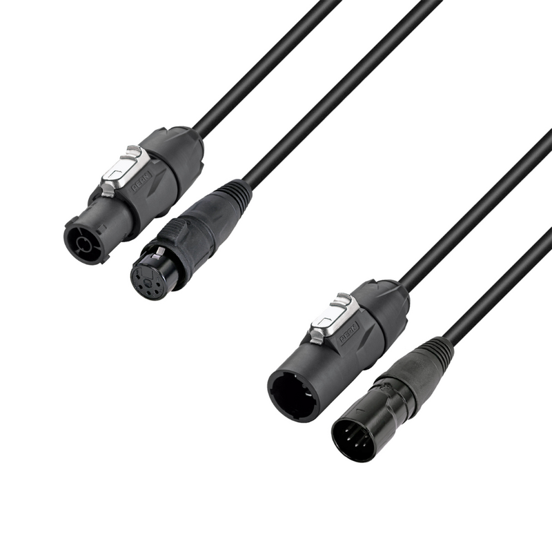 Adam Hall 4 Star HTCON 5D 0150 powerCON True1 & 5p XLR IP65 stroom & DMX combikabel 1,5m 4 Star HTCON 5D 0150 powerCON True1 & 5p XLR IP65 stroom & DMX combikabel 1,5m