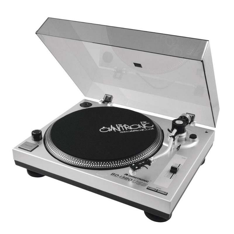 Omnitronic BD-1380 USB draaitafel zilver BD-1380 USB draaitafel zilver