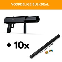 Deejay Shotgun confettishooter + 10x Electric Confetti Cannon 80cm multicolour