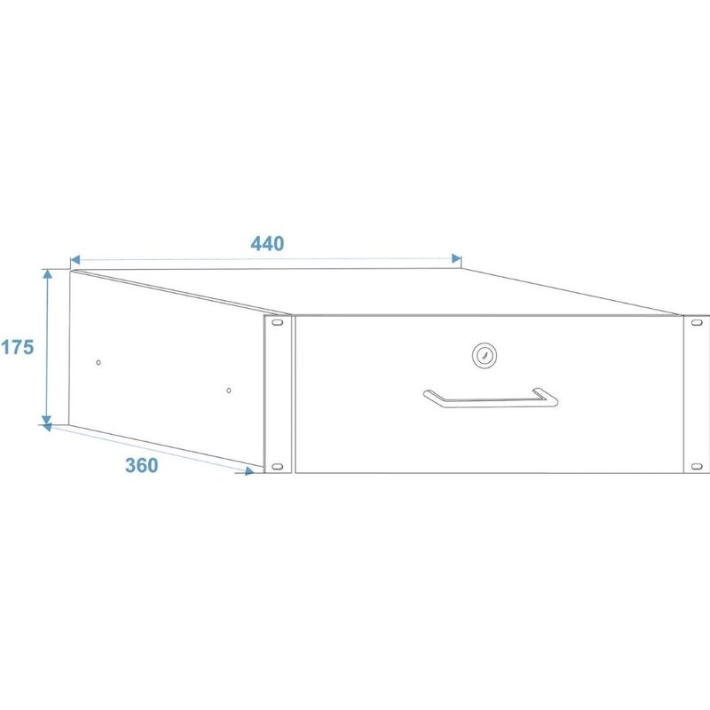 Racklade met slot 4HE
