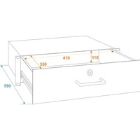 Racklade met slot 3HE
