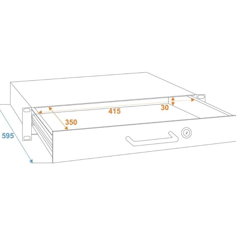Racklade met slot 1HE