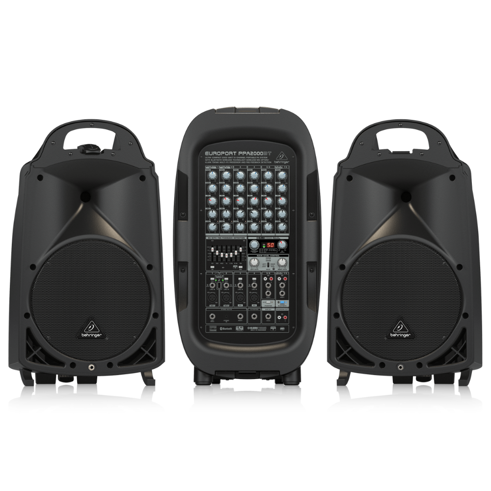 Behringer Europort PPA2000BT 8-kanaals draagbaar PA systeem met BT