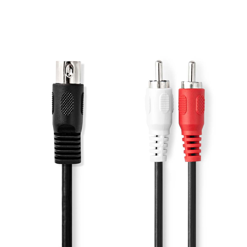 Nedis 5-pin DIN naar 2x RCA male 100cm