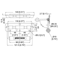 H1053K Opbouw handvat met veer zwart