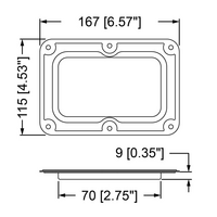 Grote schotel met transparant scanvenster en schuimpakking